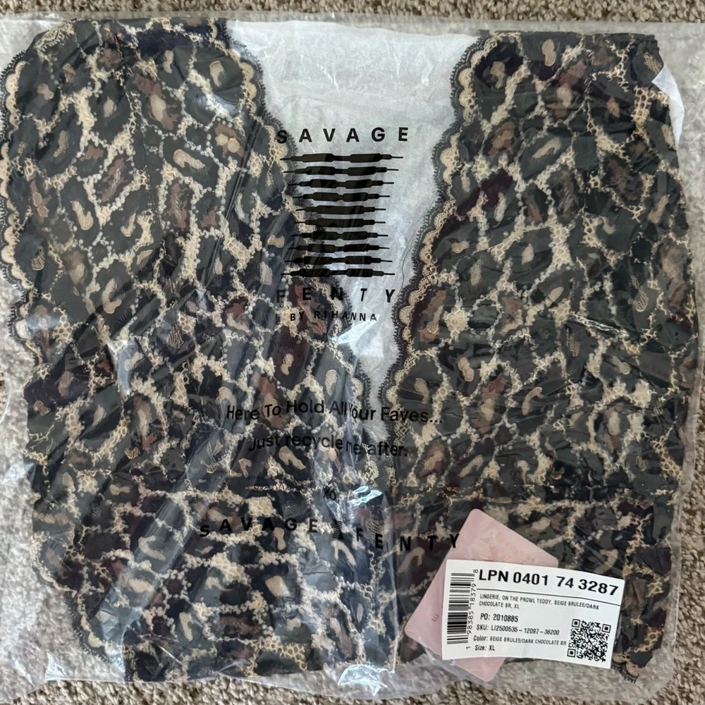 NEW IN PACKAGING Savage x Fenty On the Prowl Lace Teddy - Picture 8 of 8